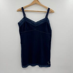 Vintage Y2K Womens American Eagle Cami Top Size‎ XL Lace BLUE Grunge
